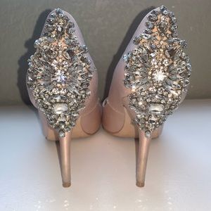 Badgley Mischka blush peeptoe 8W heel/evening pump